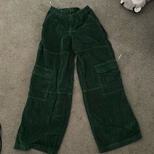 dark green corduroy cargo empyre pants